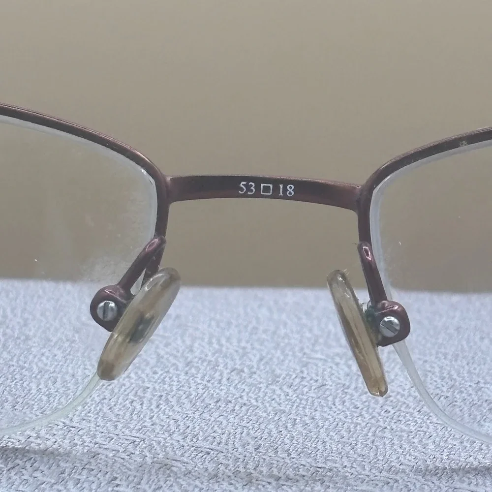 Oleg Cassini OCO 314 Womens Eyeglasses Plum Purple Semi Rimless 53-18-135